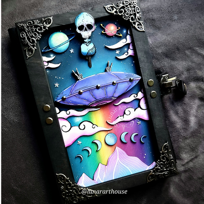UFO Skull Hidden Key Journal MADE TO ORDER