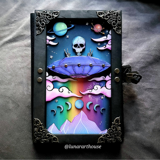 UFO Skull Hidden Key Journal MADE TO ORDER