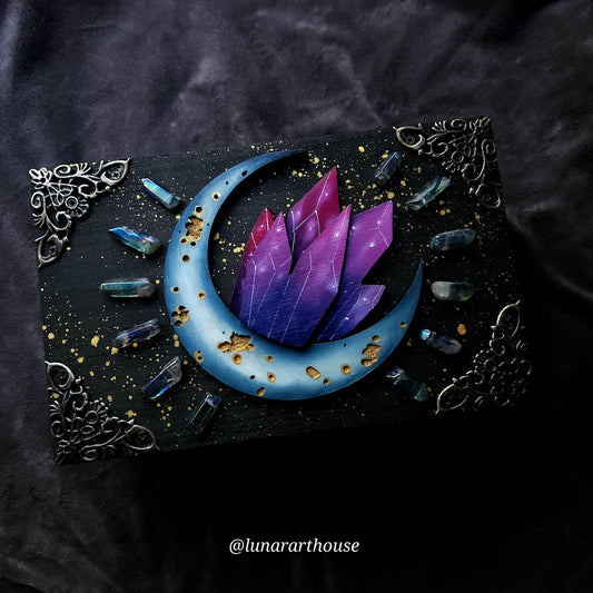 Glass Crystal Moon Hidden Key Box