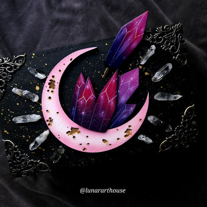 Quartz Crystal Moon Hidden Key Box