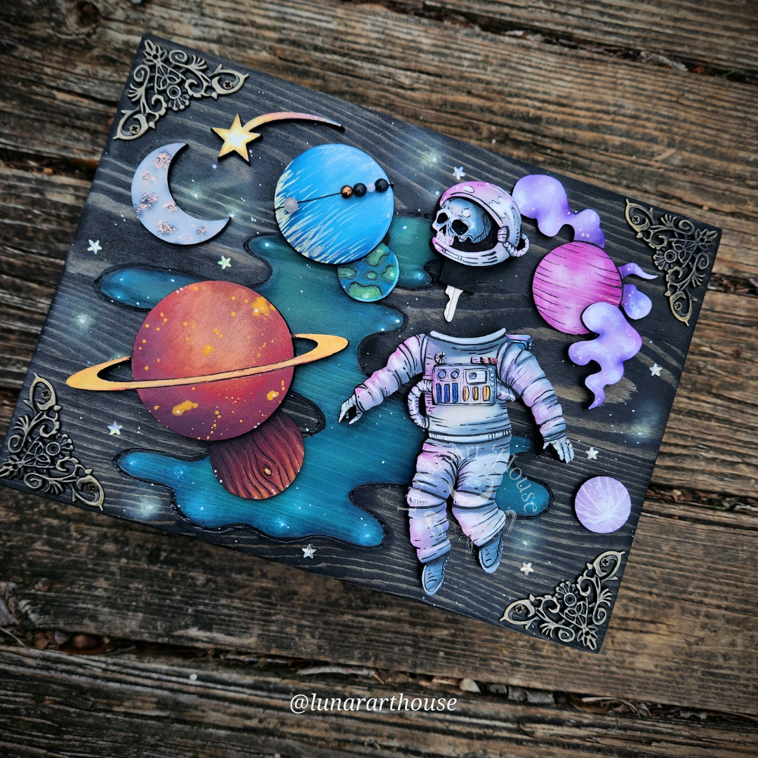Astronaut Skull Guy Hidden Key Box Made to Order