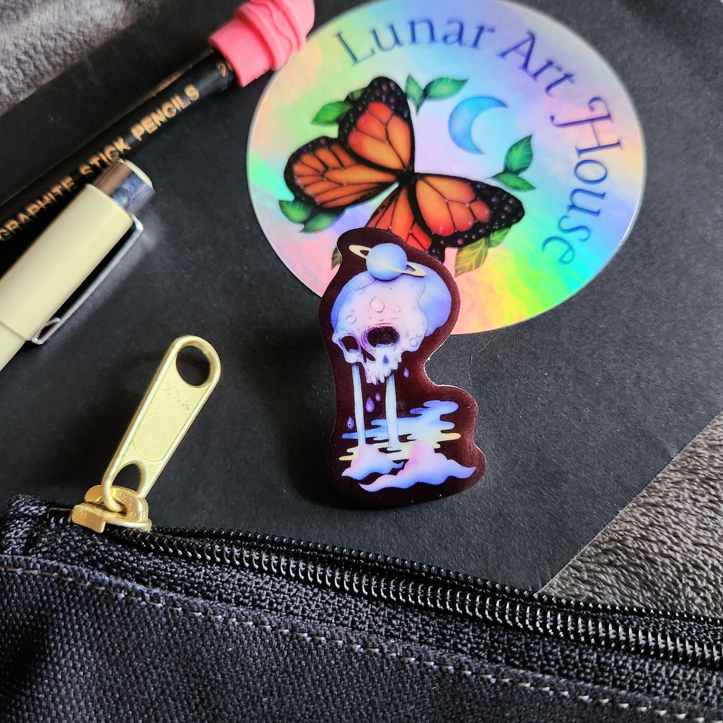 Sad Skull Pin