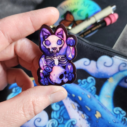 Skelly Cat Pin