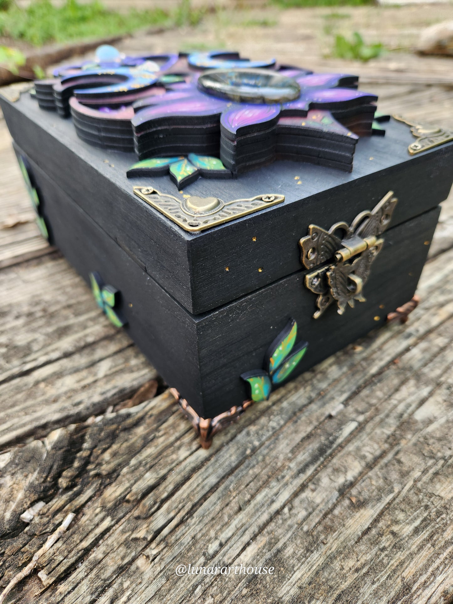 Lotus Labradorite Hidden Key Box