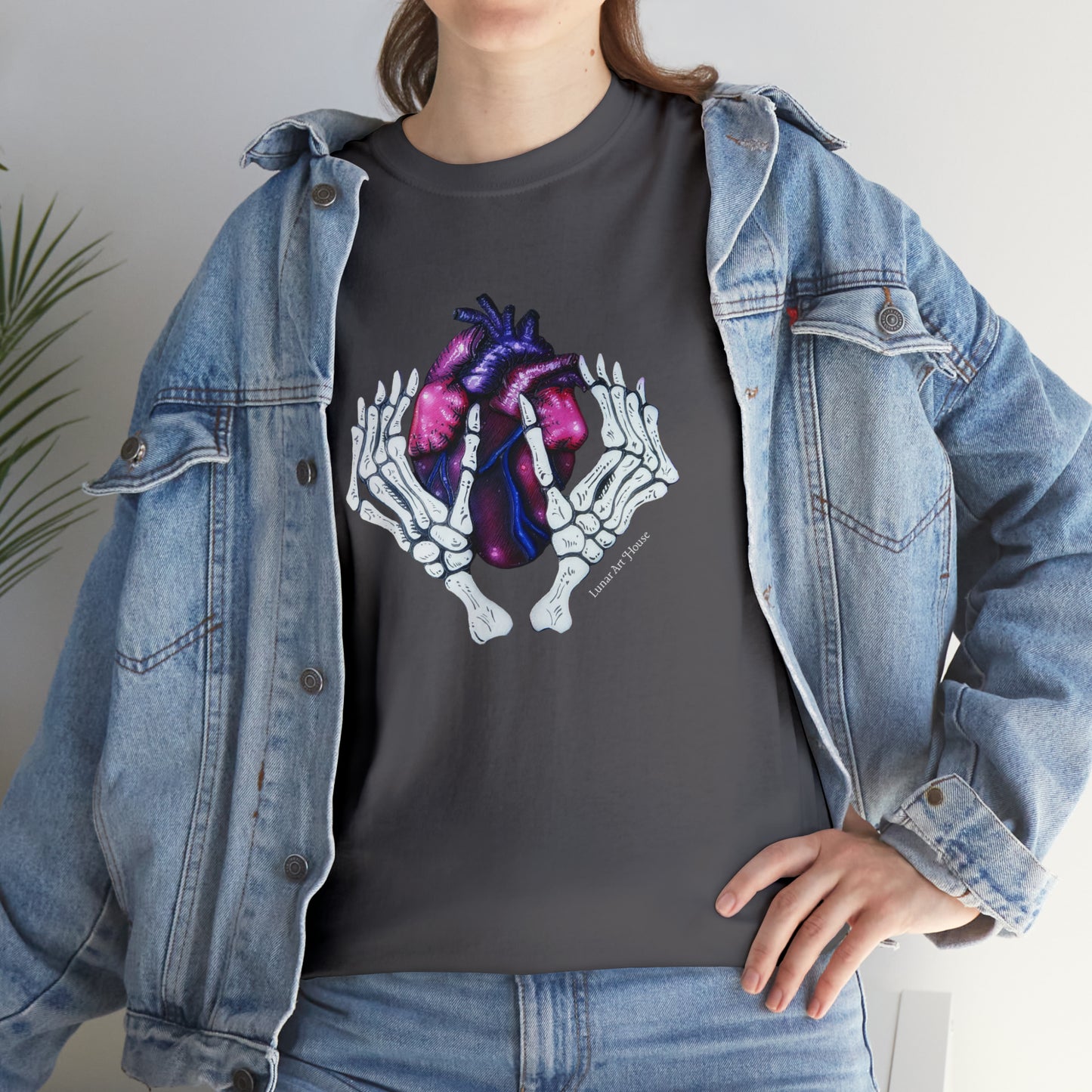 Skelly Hands Holding Heart Tee