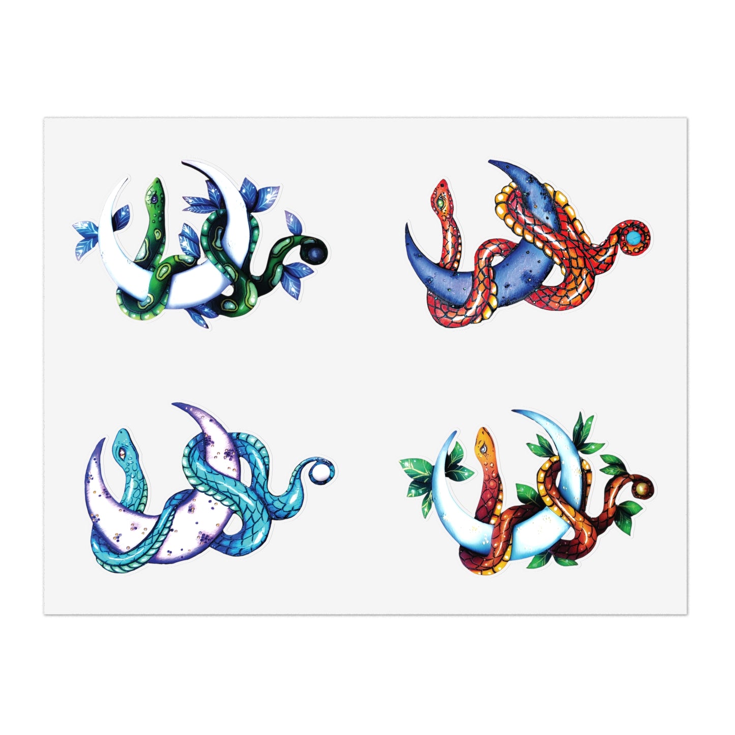 Snake and Moon Sticker Sheet