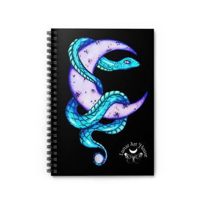 Teal Snake and Moon Notebook