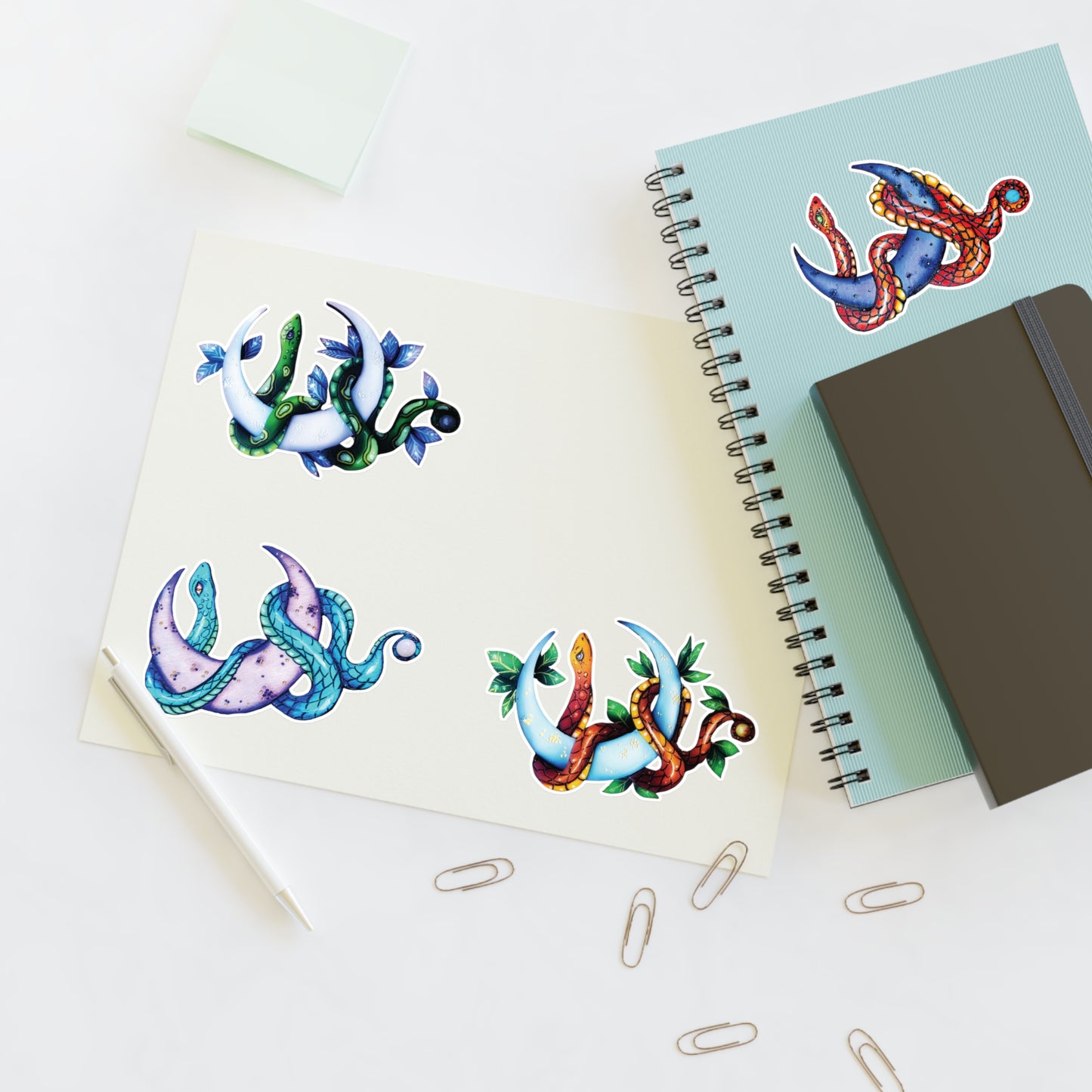 Snake and Moon Sticker Sheet