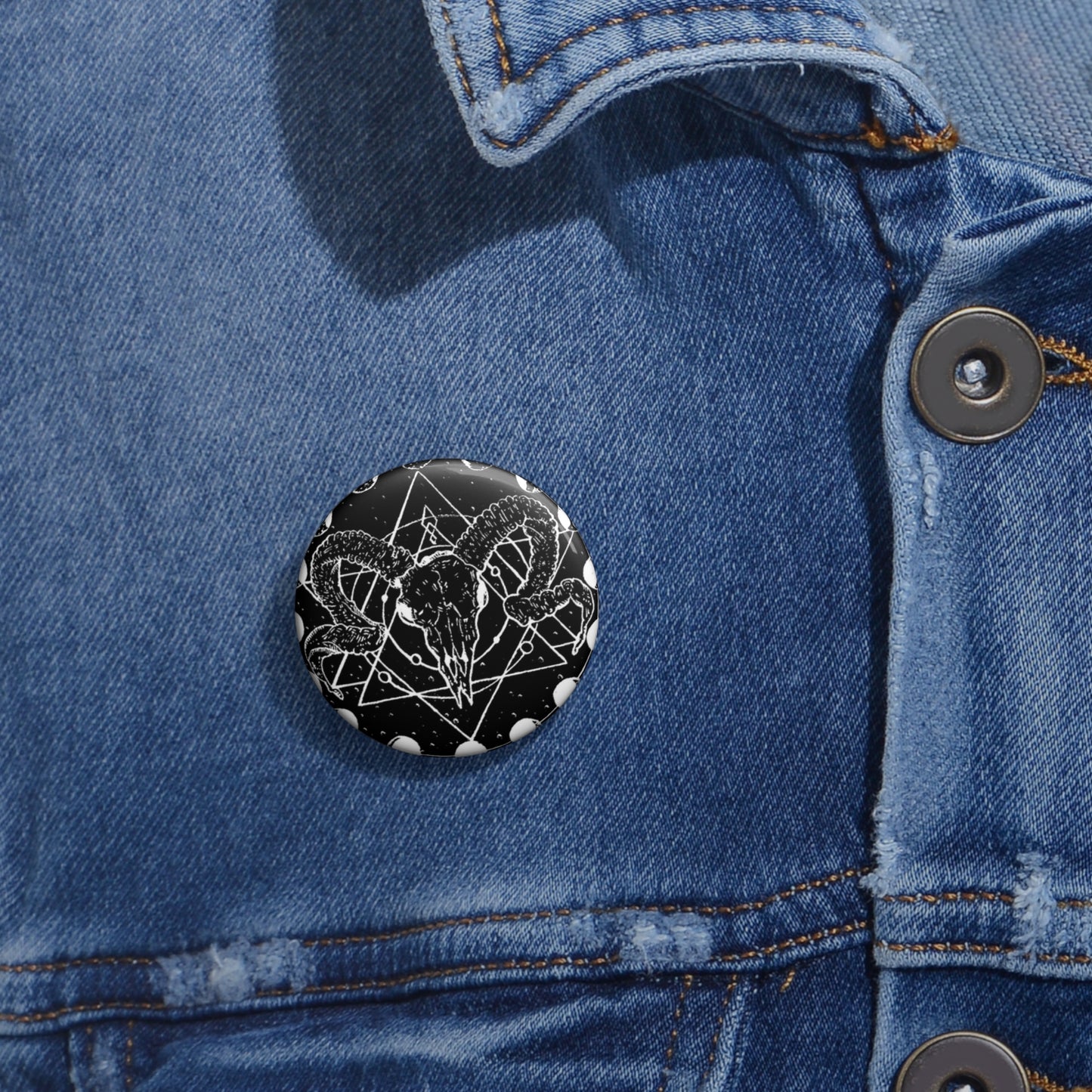 Moon Phase Ram Button Pin
