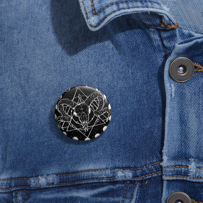 Moon Phase Ram Button Pin