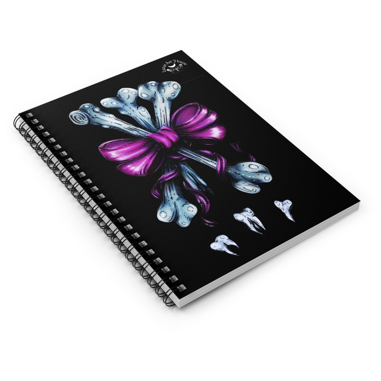 Bones in a Bow Spiral Notebook