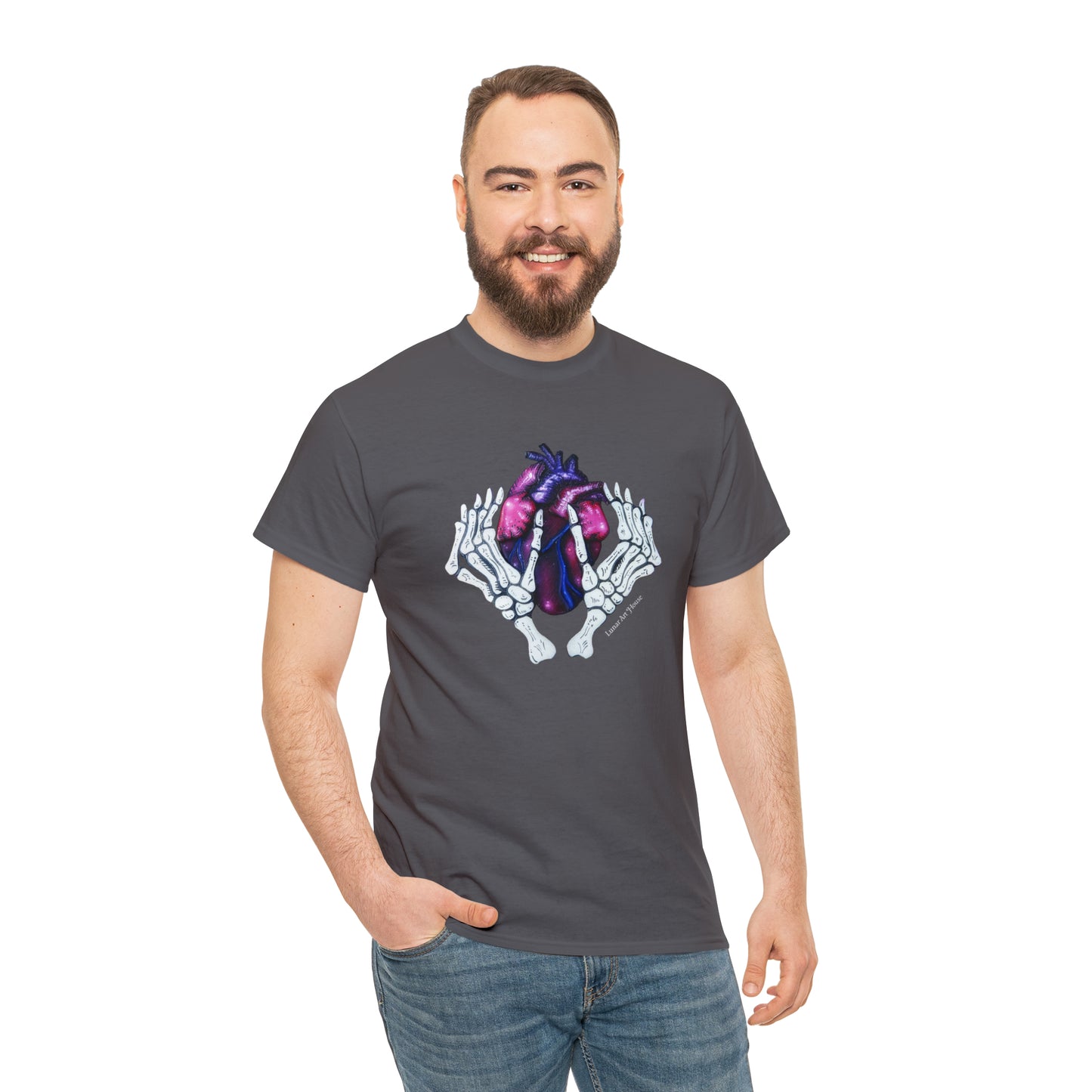 Skelly Hands Holding Heart Tee