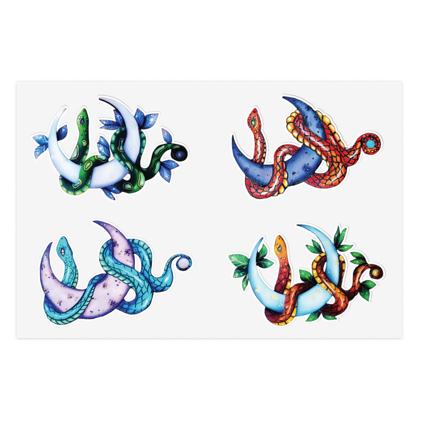 Snake and Moon Sticker Sheet