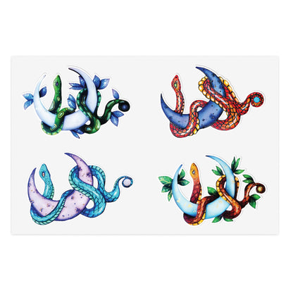 Snake and Moon Sticker Sheet