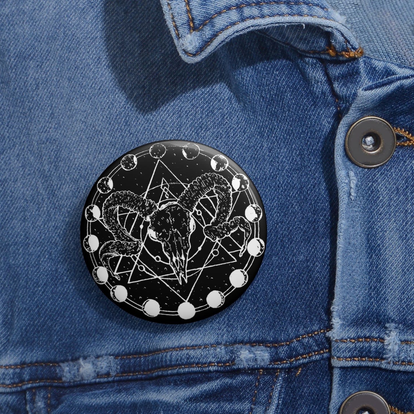 Moon Phase Ram Button Pin