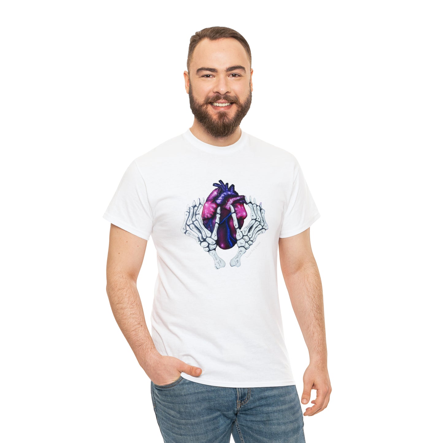 Skelly Hands Holding Heart Tee