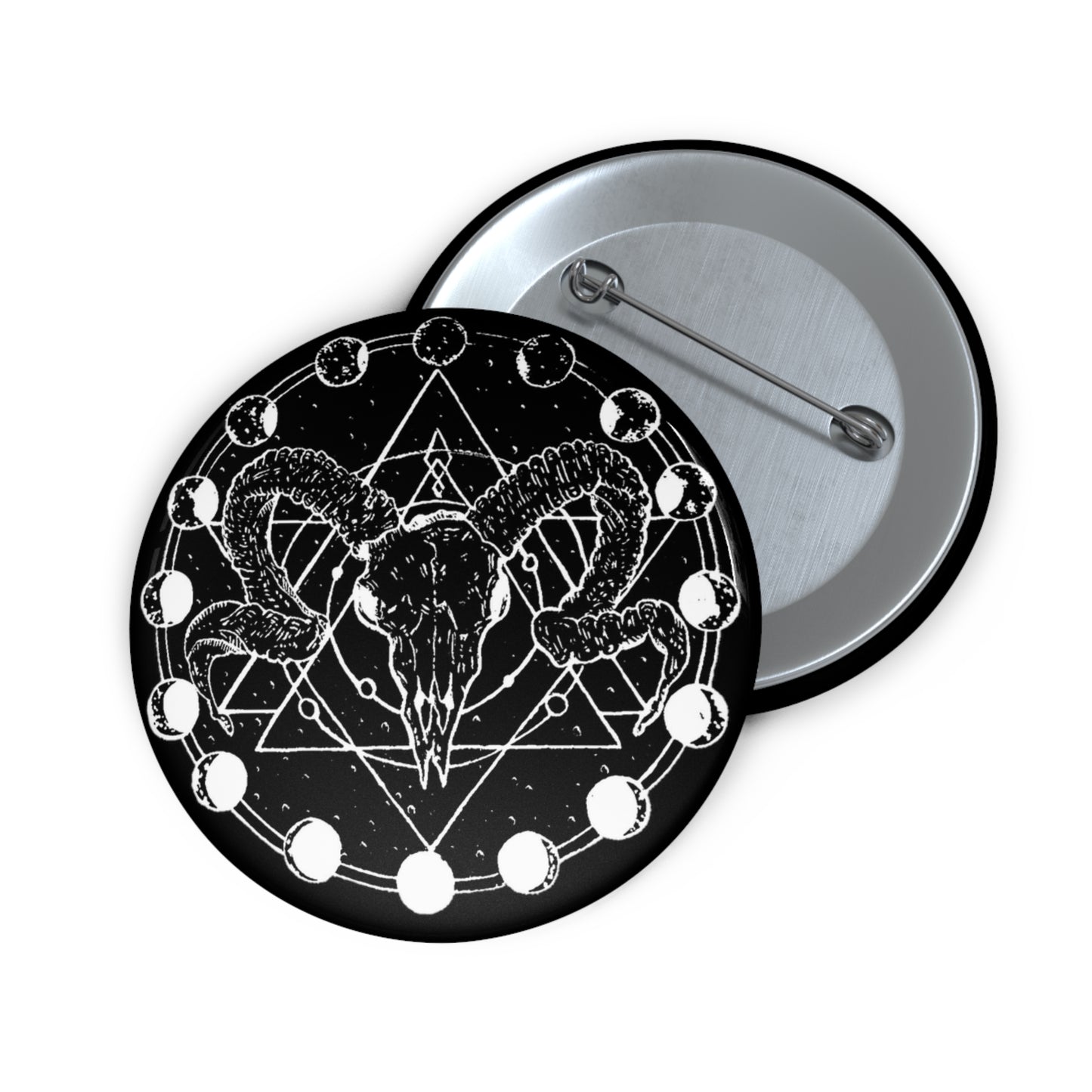 Moon Phase Ram Button Pin