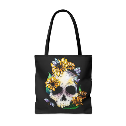 Sunflower Skull Tote Bag