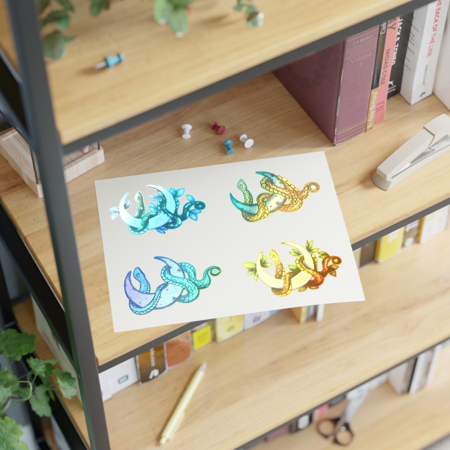 Snake and Moon Sticker Sheet