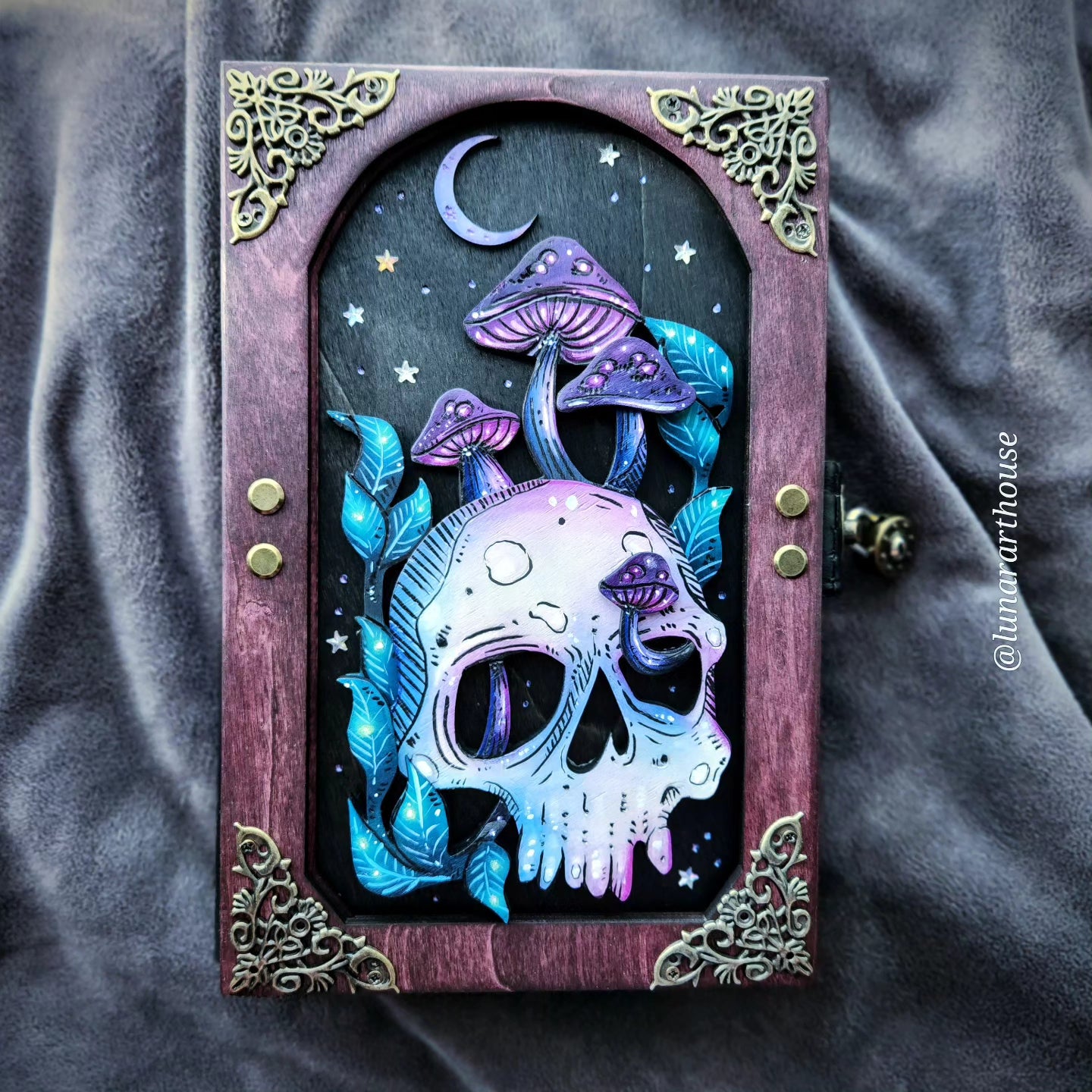 Mushroom Skull Hidden Key Journal Made to Order – Lunar Art House