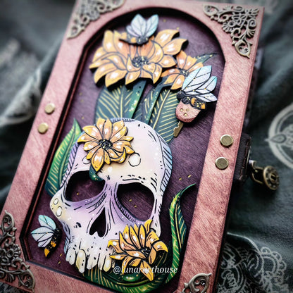 Sunflower Skull Hidden Key Journal Made to Order