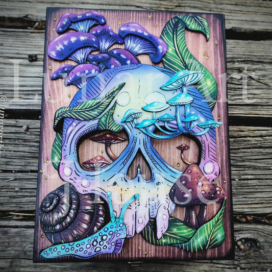 Skull and Nature Hidden Key Box