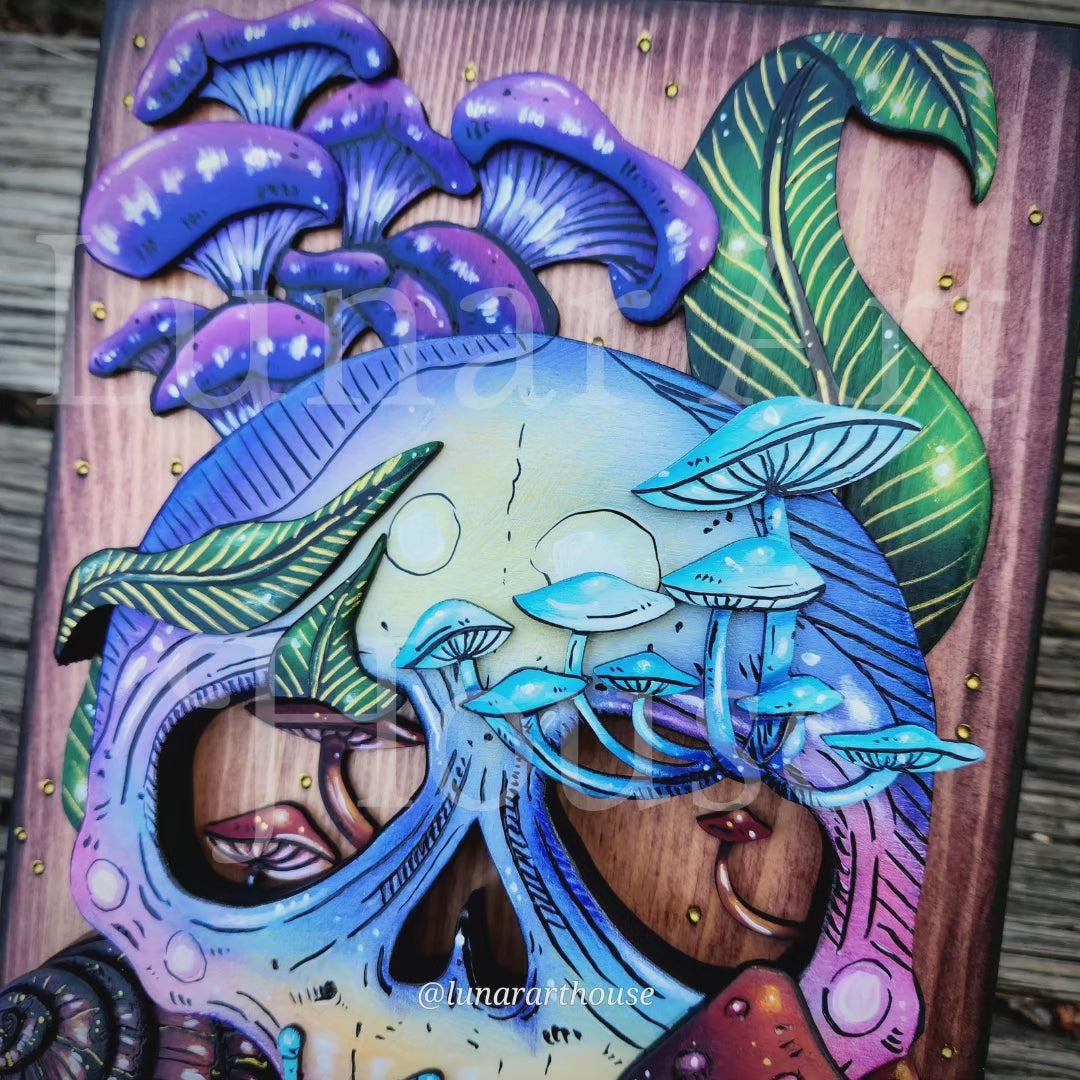 Skull and Nature Hidden Key Box