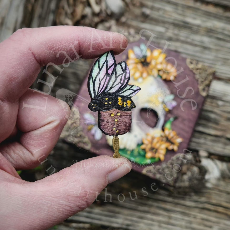 Sunflower Skull Hidden Key Box Made to Order
