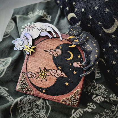 Yin Yang Cats Hidden Key Box