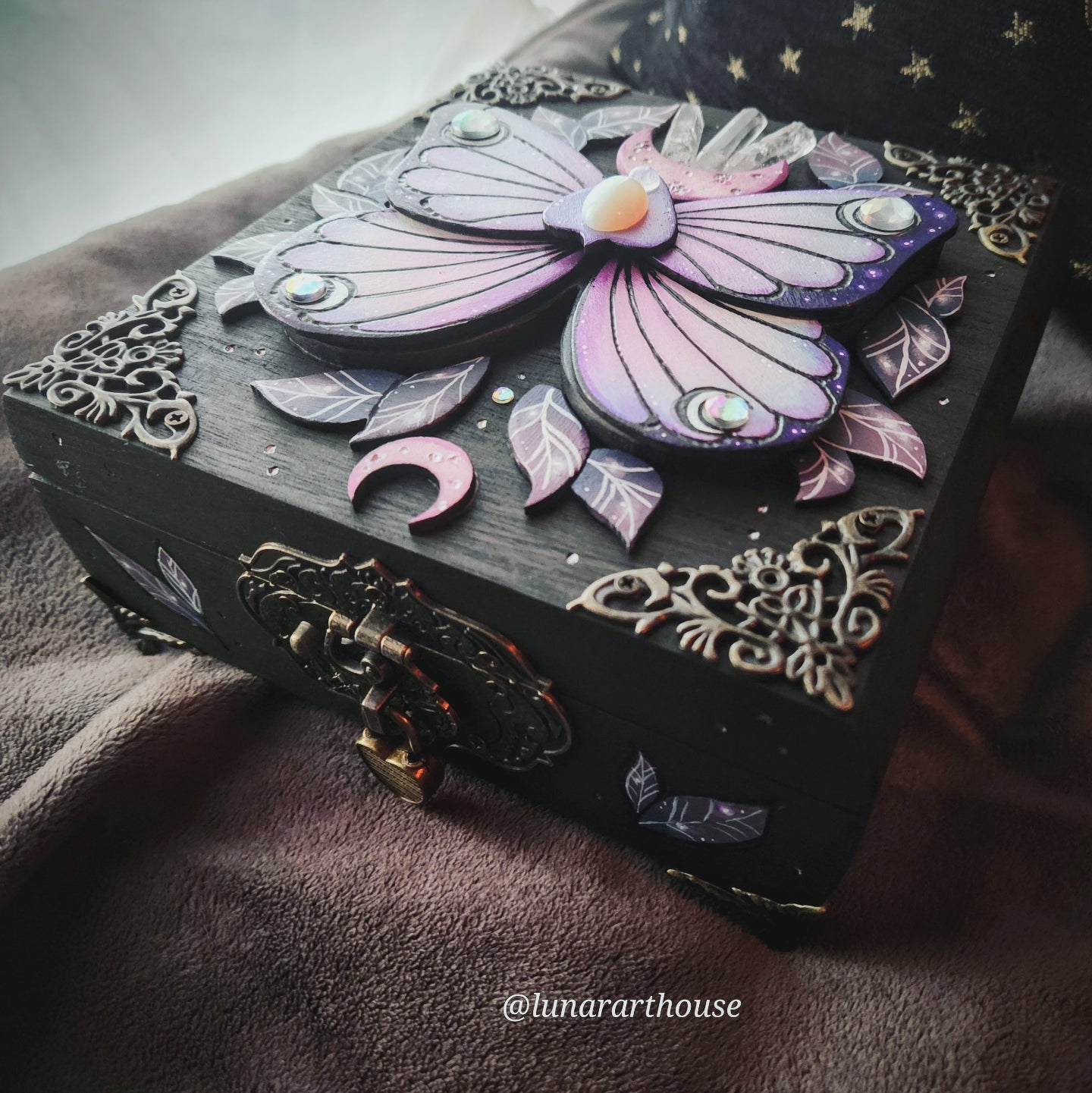 Iridescent Butterfly Hidden Key Box