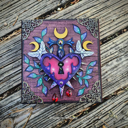 Spikey Heart and Swords Hidden Key Box