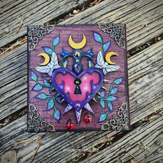 Spikey Heart and Swords Hidden Key Box