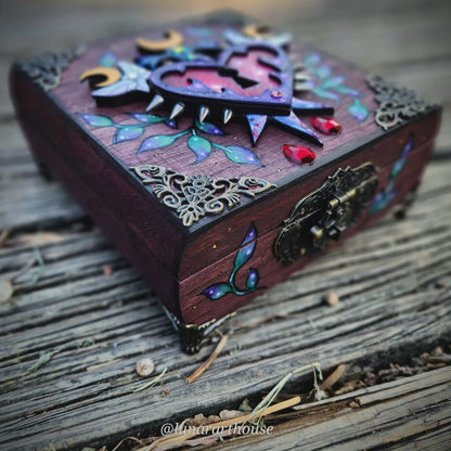 Spikey Heart and Swords Hidden Key Box