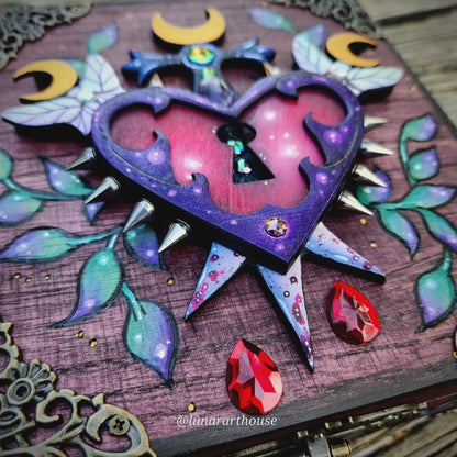 Spikey Heart and Swords Hidden Key Box