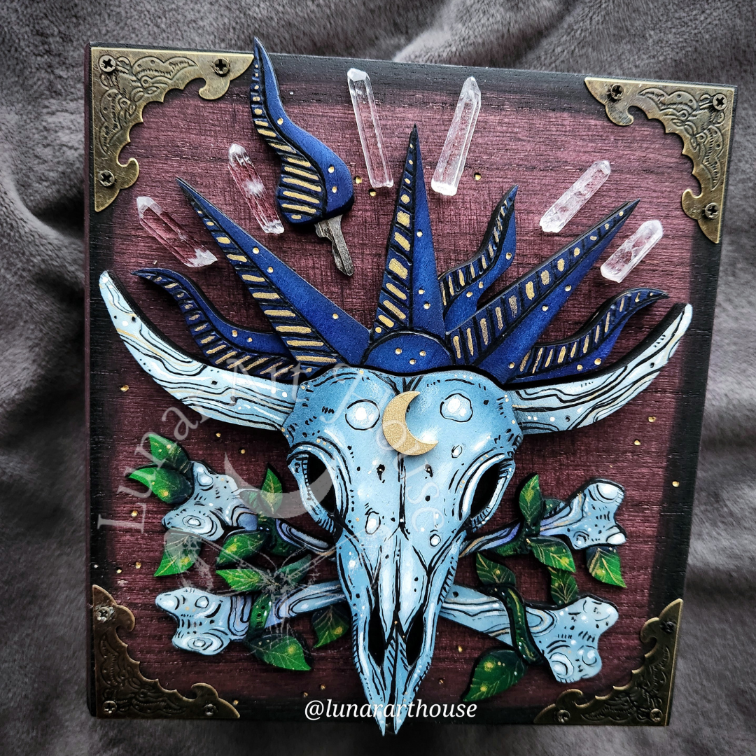 Cow Skull Hidden Key Box