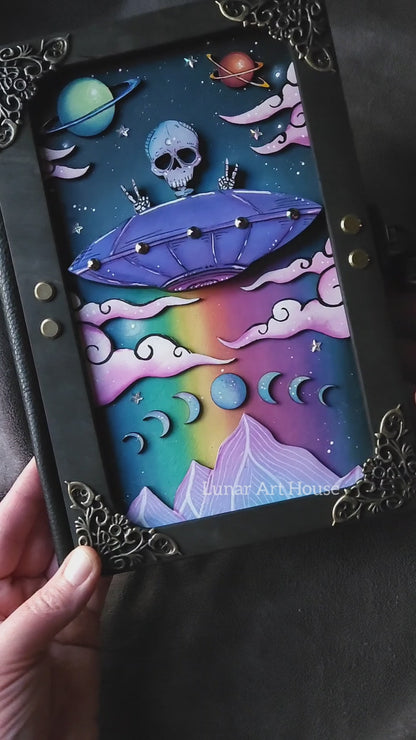 UFO Skull Hidden Key Journal MADE TO ORDER