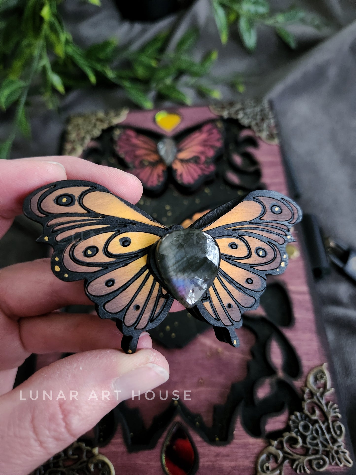 3 Orange Butterflies Hidden Key Journal