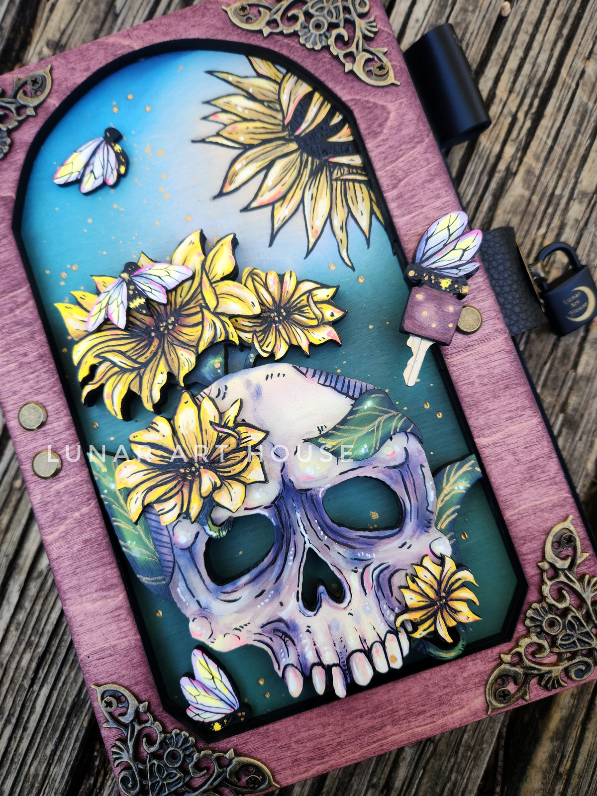 Sunflower Skull Hidden Key Journal™