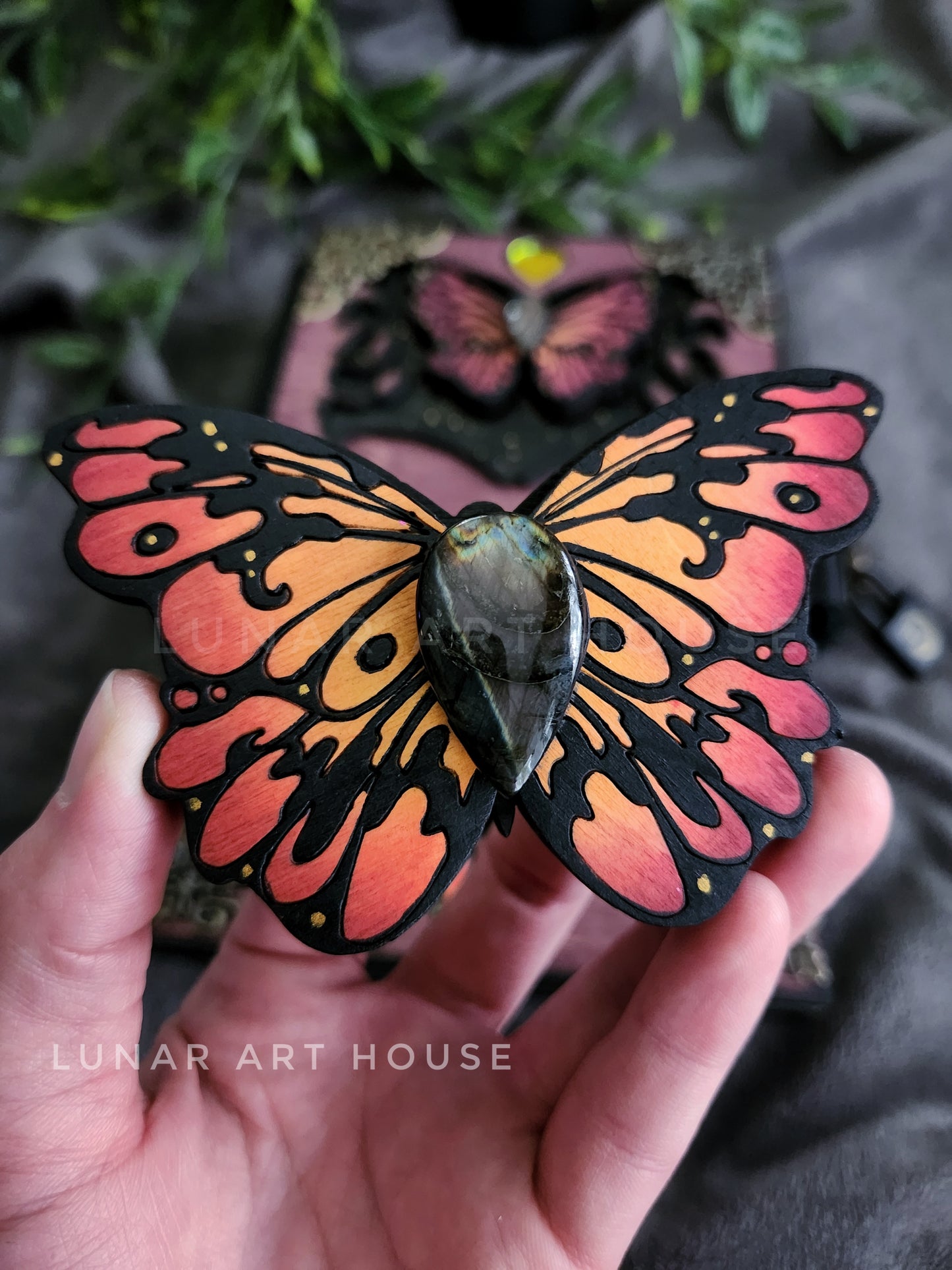 3 Orange Butterflies Hidden Key Journal
