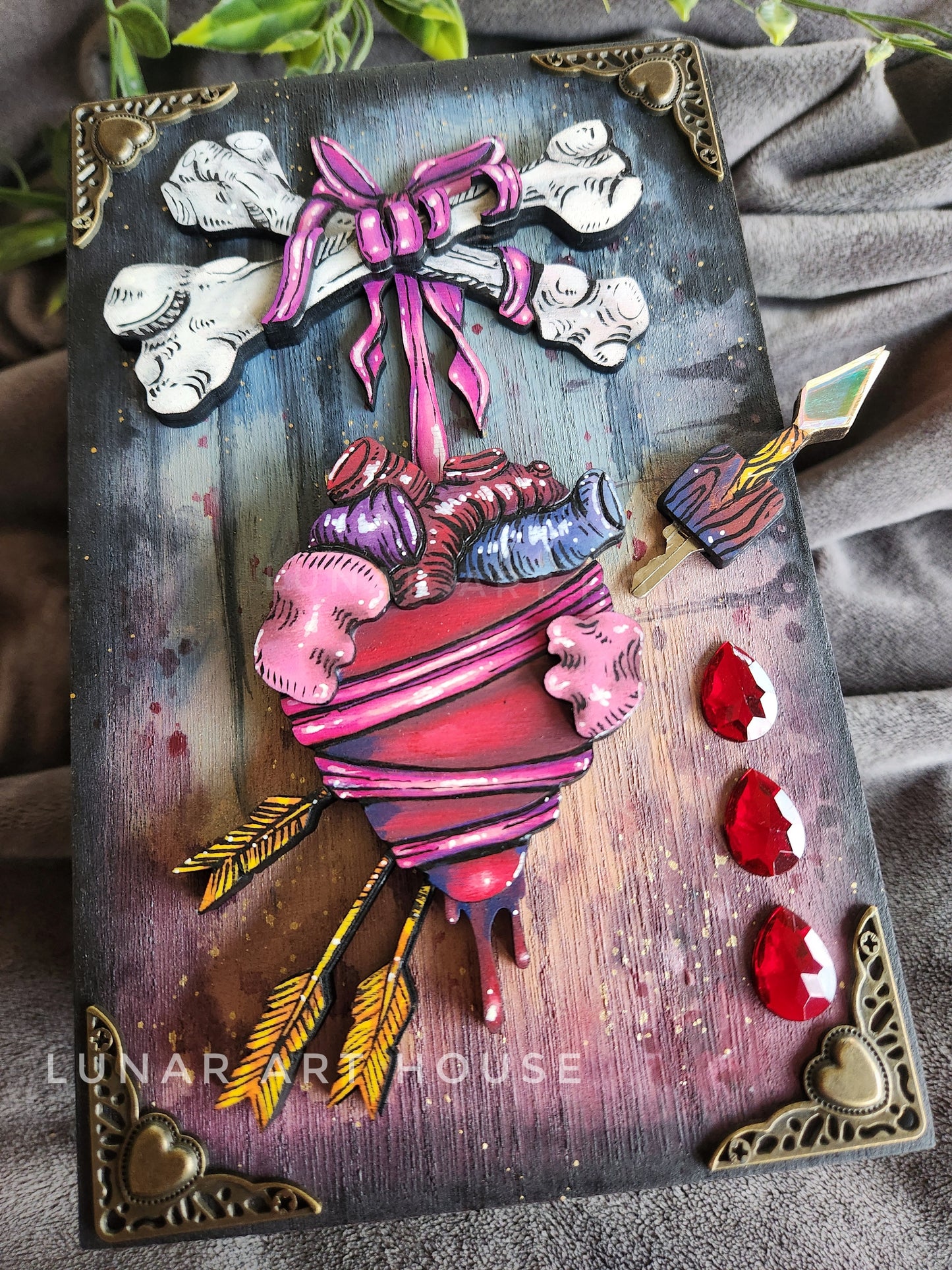Heart & Bones Hidden Key Box