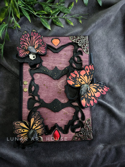 3 Orange Butterflies Hidden Key Journal
