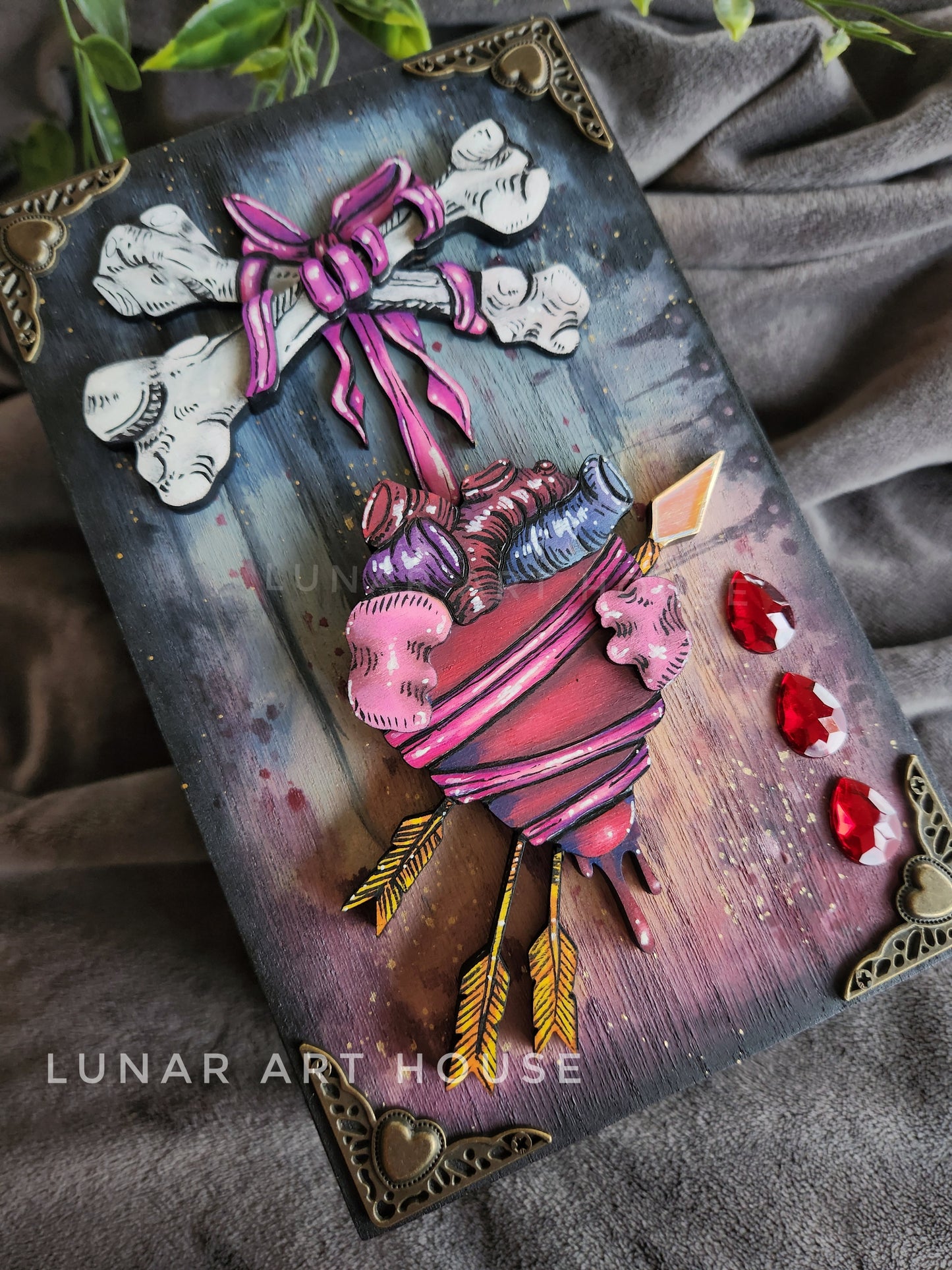 Heart & Bones Hidden Key Box