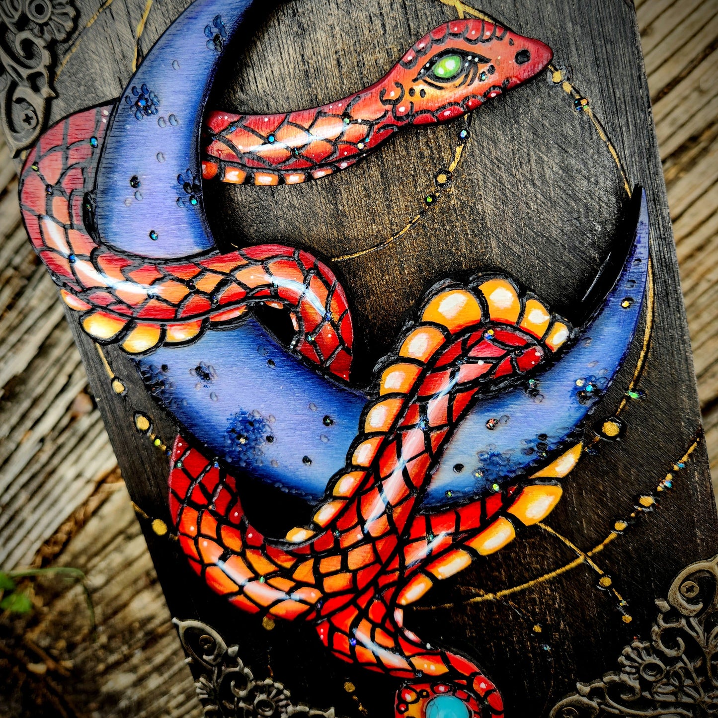 Orange Snake and Moon Hidden Key Box