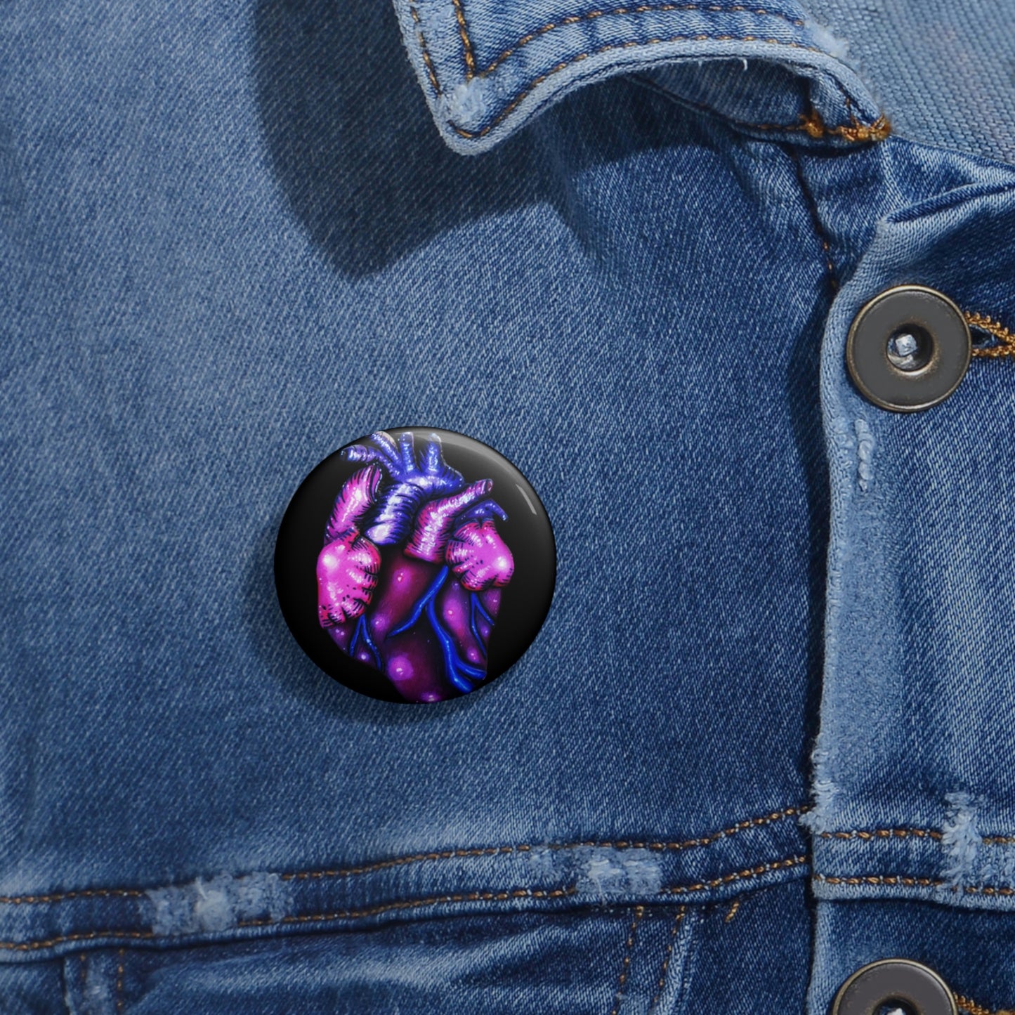 Anatomical Heart Button Pin