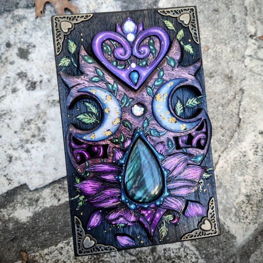 Lotus Labradorite Hidden Key Box