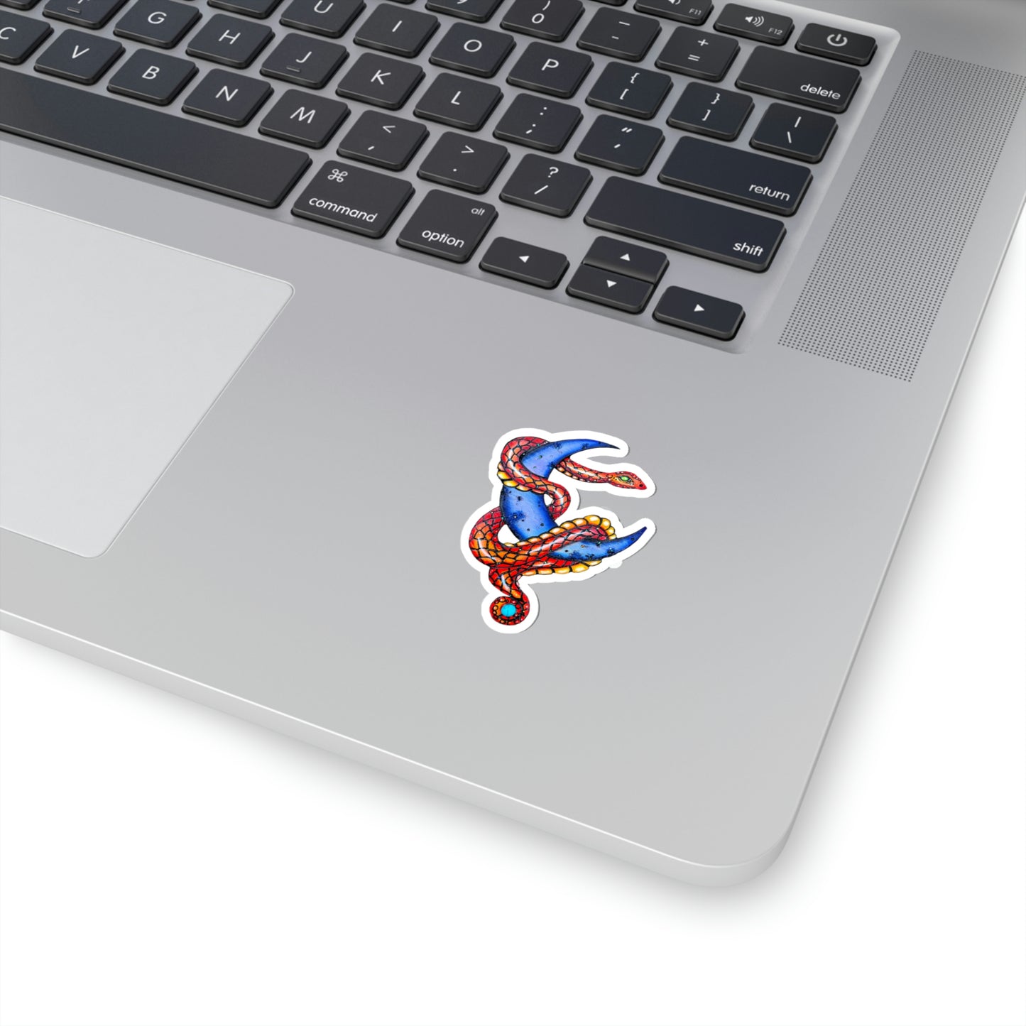Orange Snake and Moon Sticker