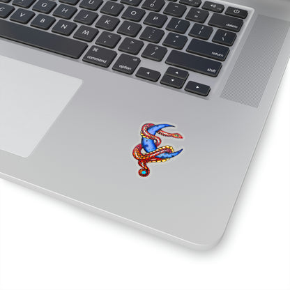 Orange Snake and Moon Sticker